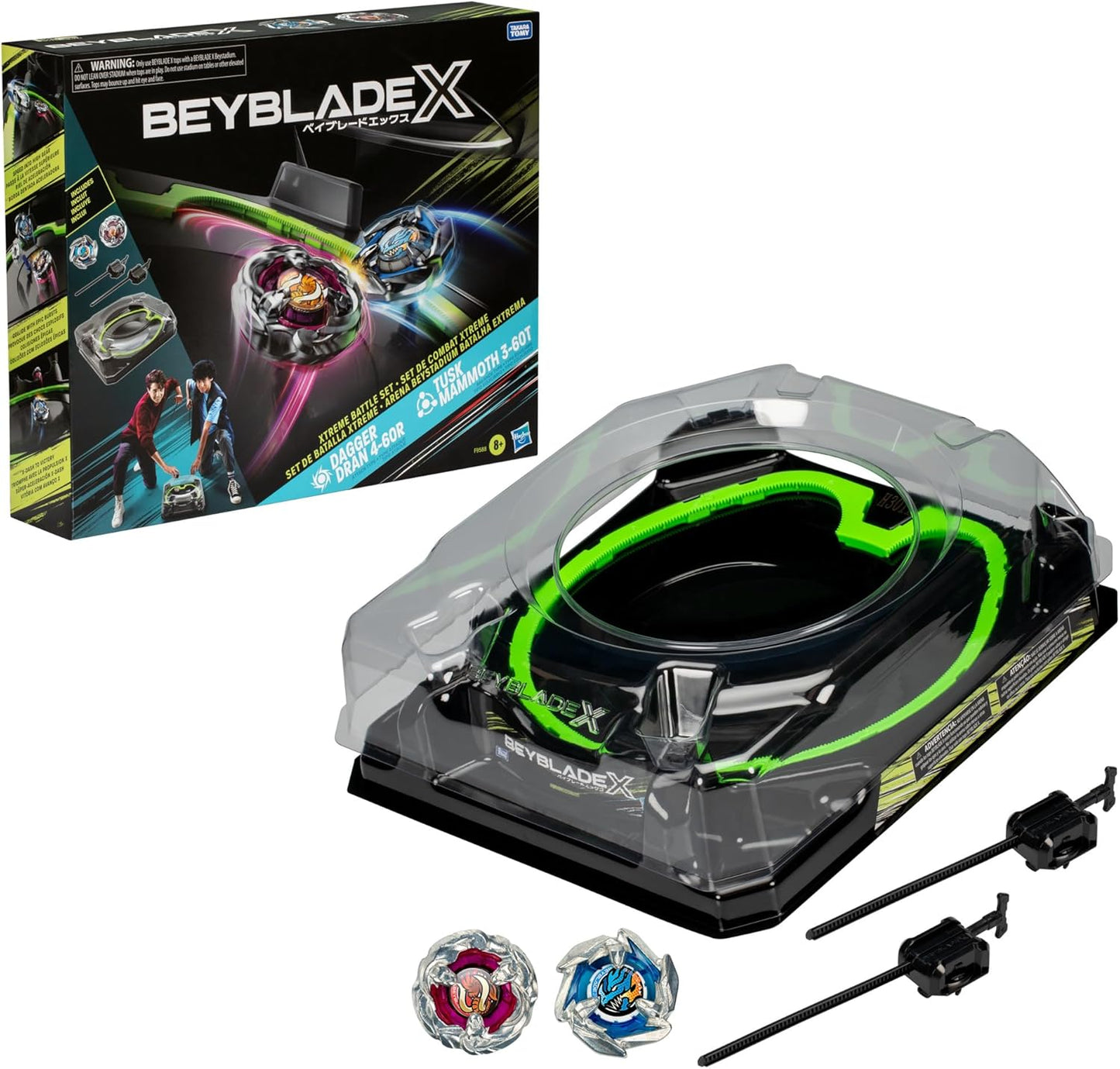 Beyblade X Xtreme Battle Set con Beystadium Arena con riel X-Celerator