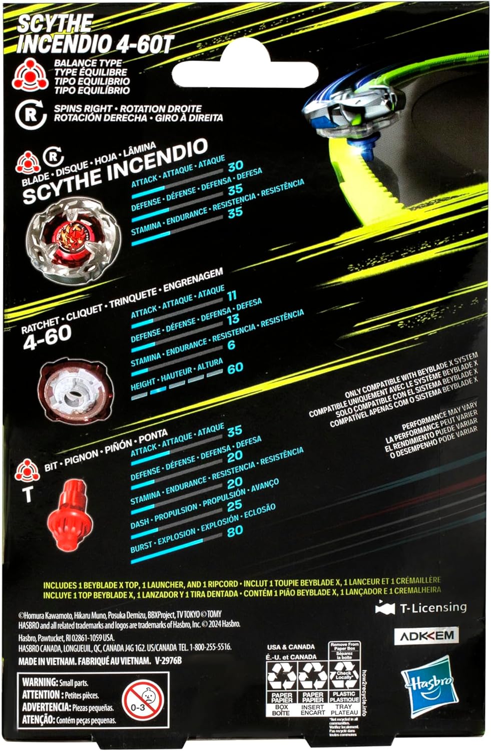 Beyblade X Scythe Incendio 4-60T